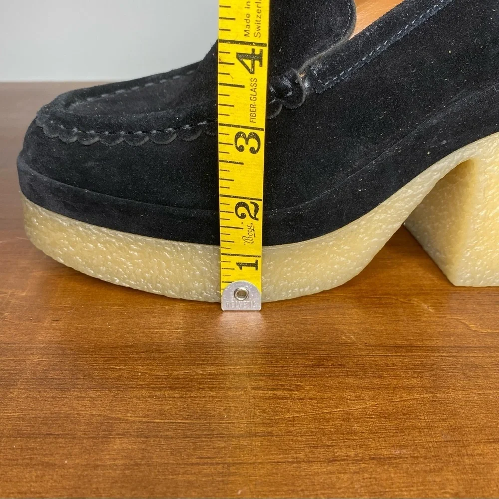 Marc Fisher Black Suede Lina Platform Loafer New Size 9